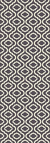 Trellis Design Charcoal Gray/Ivory Area Rugs