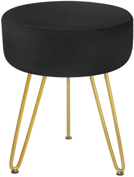 Velvet Footrest Stool Ottoman Round Modern Upholstered Vanity Footstoo –  Ashley Area Rugs