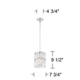 Juliette 7 3/4" Wide Chrome and K9 Crystal Mini Pendant