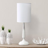 Simple Designs White Candlestick Ceramic Accent Table Lamp