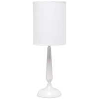 Simple Designs White Candlestick Ceramic Accent Table Lamp