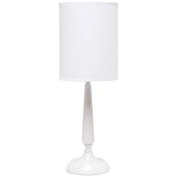 Simple Designs White Candlestick Ceramic Accent Table Lamp