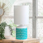 Simple Designs 18 1/2"H White and Blue Accent Table Lamp