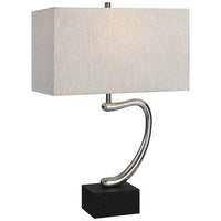 Eden Tarnished Silver and Black Marble Table Lamp