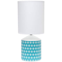 Simple Designs 18 1/2"H White and Blue Accent Table Lamp