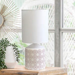 Simple Designs 18 1/2" High White and Tan Accent Table Lamp