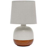 Simple Designs 12"H Gray and Dark Wood Accent Table Lamp