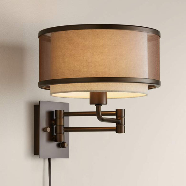 Vista Oil-Rubbed Bronze Plug-In Swing Arm Wall Lamp