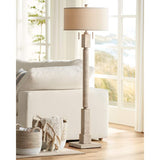 Baluster Pickled Wood Finish Coastal Modern Wood Floor Lamp