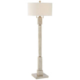 Baluster Pickled Wood Finish Coastal Modern Wood Floor Lamp