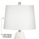 Scalloped Ceramic Table Lamps With Dimmers With 8" Round Risers