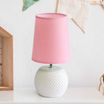 Simple Designs 11 1/4" High White and Pink Accent Table Lamp