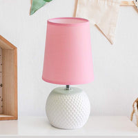 Simple Designs 11 1/4" High White and Pink Accent Table Lamp