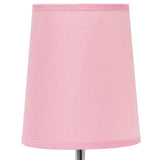 Simple Designs 11 1/4" High White and Pink Accent Table Lamp