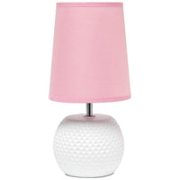 Simple Designs 11 1/4" High White and Pink Accent Table Lamp