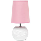 Simple Designs 11 1/4" High White and Pink Accent Table Lamp