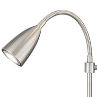 Wagner Brushed Nickel Gooseneck Table Lamp with USB Port