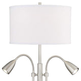 Wagner Brushed Nickel Gooseneck Table Lamp with USB Port