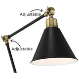 Wray Black and Antique Brass Adjustable Floor Lamp