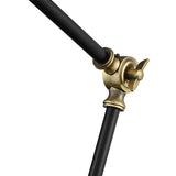 Wray Black Antique Brass Adjustable Desk Lamp with USB Port