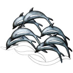 Amaia Dolphin School 31" Wide Metal Wall Art