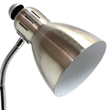 Simple Designs Brushed Nickel Iron Semi-Flexible Desk Lamp