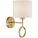 Amidon Warm Brass Drop Ring Plug-In Wall Lamps Set of 2