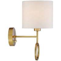 Amidon Warm Brass Drop Ring Plug-In Wall Lamps Set of 2