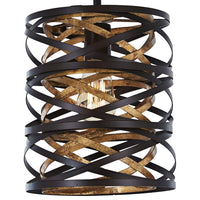 Vortic Flow 8 1/2"W Dark Bronze and Mosaic Gold Mini Pendant