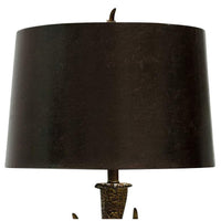 Dalton Dark Brown Table Lamp w/ Black Hardback Fabric Shade