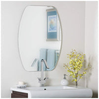Frameless Oval 23 1/2" x 31 1/2" Beveled Wall Mirror
