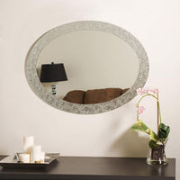 Crystal 23 1/2" x 31 1/2" Oval Frameless Wall Mirror