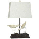 Sandpiper Table Lamp with White Hardback Fabric Shade