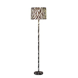59 In. Faux Suede Zebra Print Floor Lamp