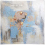 Brielle Gold and Blues 40" Square Canvas Wall Art