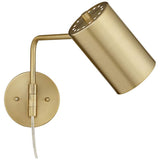 Carla Brushed Brass Down-Light Swing Arm Plug-In Wall Lamps Set of 2