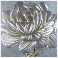 Avah Etched Petals 39" Square Frameless Metal Wall Art