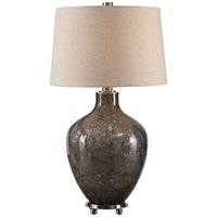 Adria Seeded Transparent Gray Glass Table Lamp