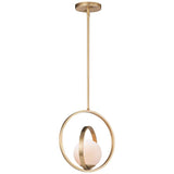 Maxim Coronet 12" Wide Satin Brass White Globe Orb Modern Mini Pendant