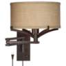 Tremont Brushed Nickel Metal Modern Swing Arm Plug-In Wall Lamp