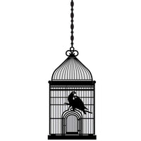 Square Bird Cage Black Wall Decal