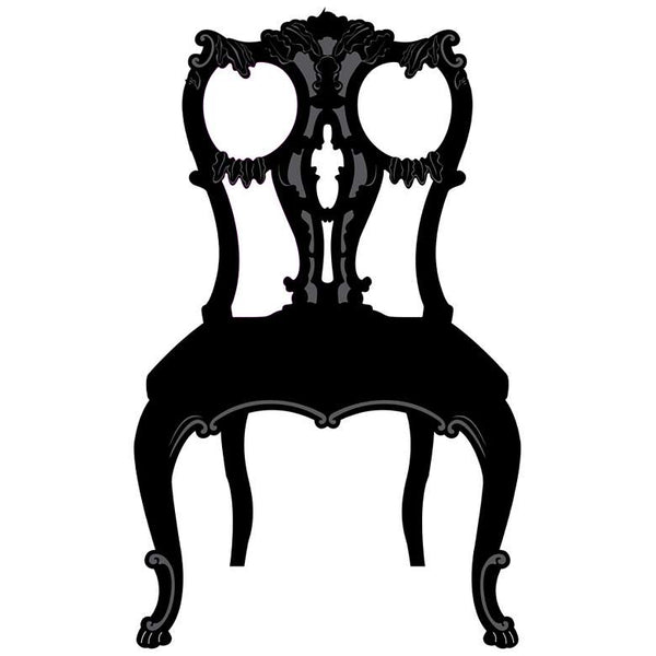 Victorian Chair Black and Gray Wall Decal