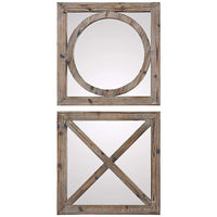 Uttermost Baci E Abbracci 2-Piece 18" Square Wall Mirror Set