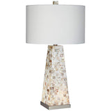 Lorin Mother of Pearl Modern Table Lamp with Night Light