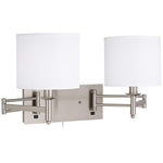 Double Swing Arm 23" Wide Modern Plug-In Wall Light