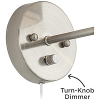 Amidon Brushed Nickel Drop Ring Plug-In Wall Lamps Set of 2