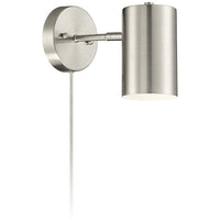 Carla Brushed Nickel Cylinder Down-Light Plug-In Wall Lamps Set of 2