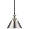 Orwell 7 1/2" Wide Pewter and Black Industrial Modern Mini Pendant