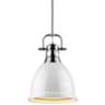Duncan 9" Wide Pewter and White Mini Pendant with Rod
