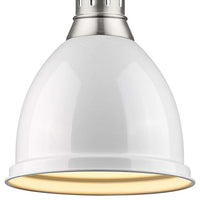 Duncan 9" Wide Pewter and White Mini Pendant with Rod